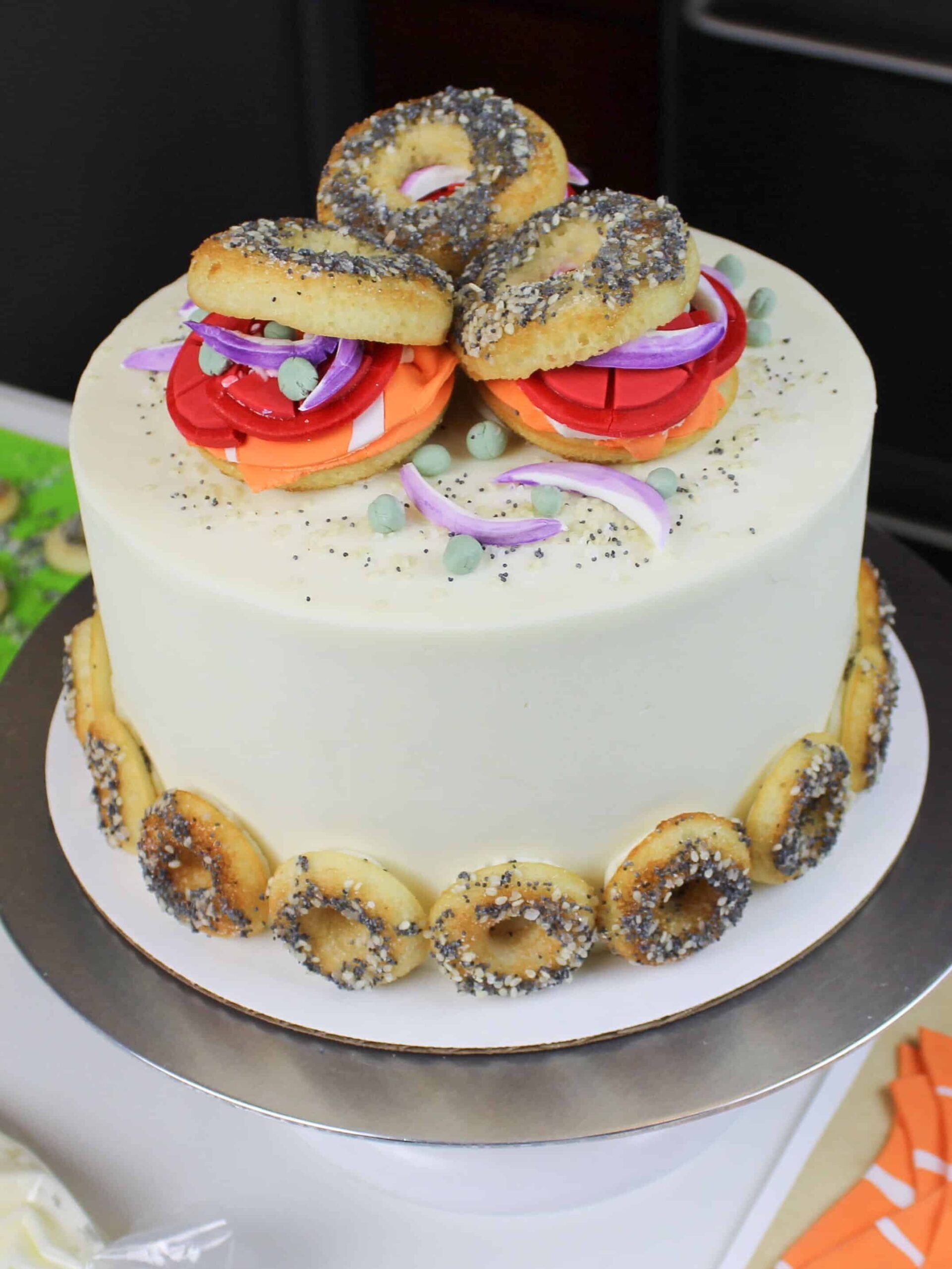 bagel and lox cake