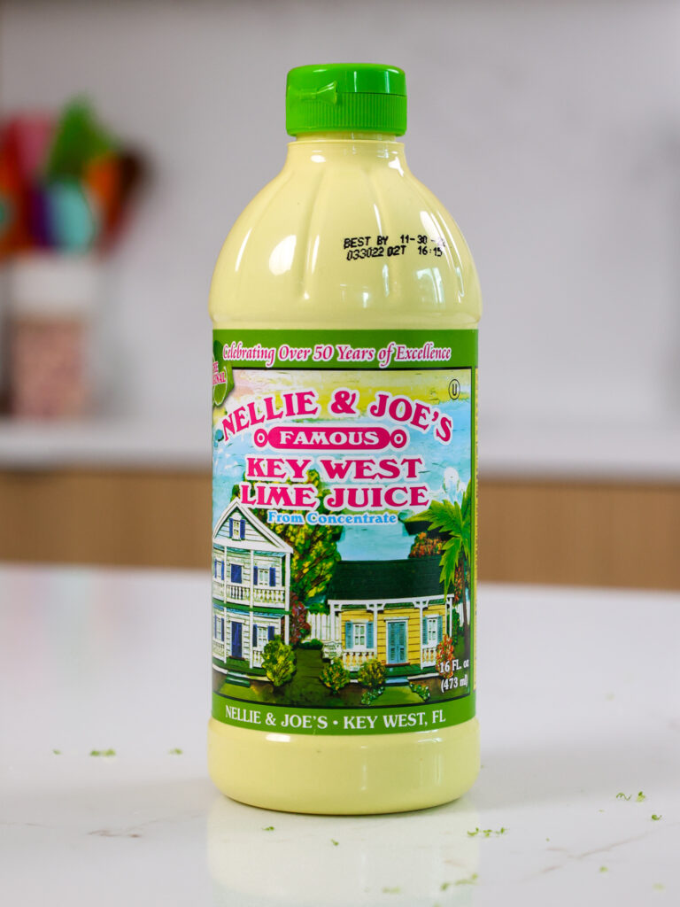 image of a bottle of key lime juice in a bottle