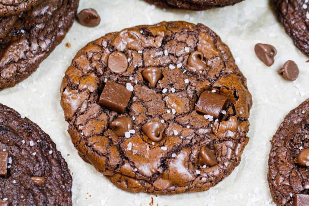 image of brownie cookie on parchment paper