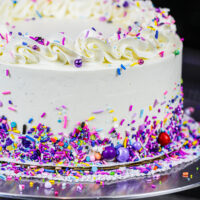 image of sugar free cake frosted with a sugar free buttercream frosting