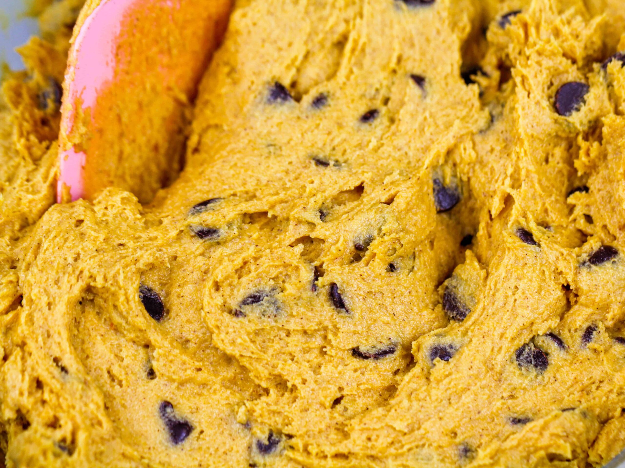 image of vegan chocolate chip pumpkin cookie dough