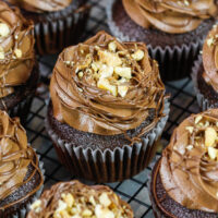 image of nutella buttercream frosting made with an american buttercream frosting base