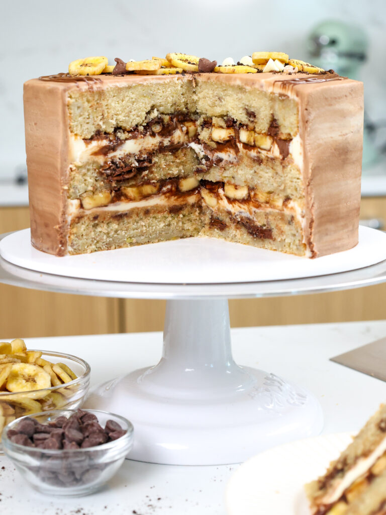 image of a Nutella banana layer cake