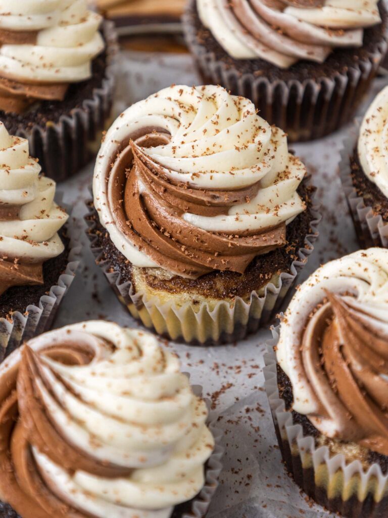 image of marble cupcakes on a platter