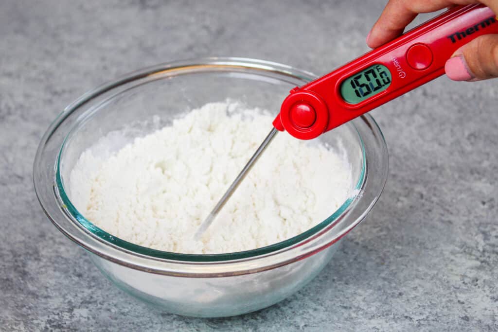 image of flour being heat treated in a microwave