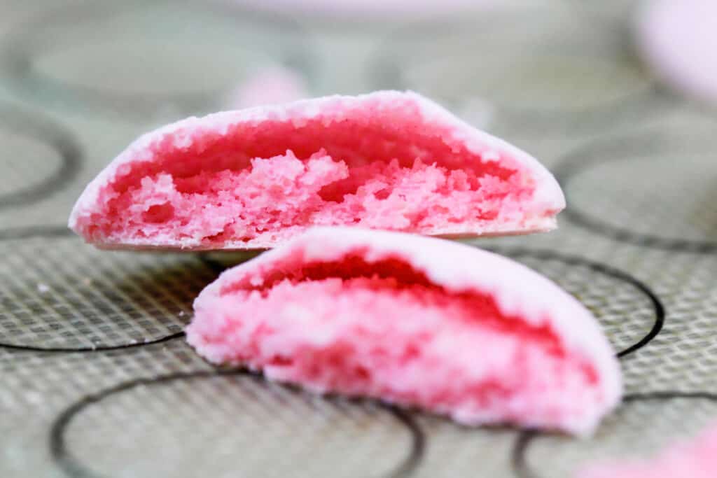 image of hollow italian macarons that were not banged against a counter before being baked