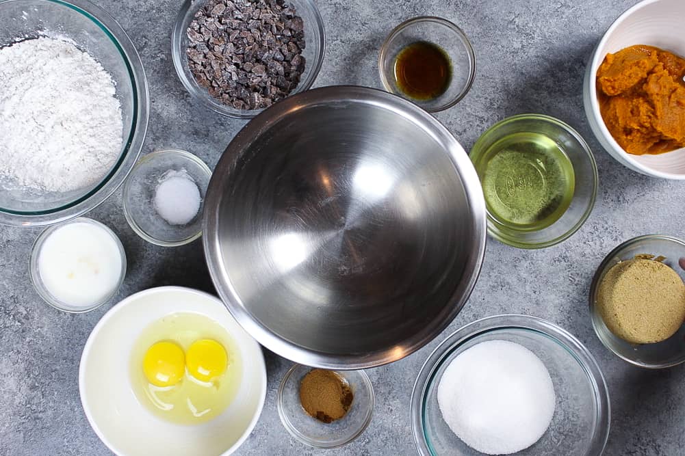 image of cupcake ingredients laid out, mise en place