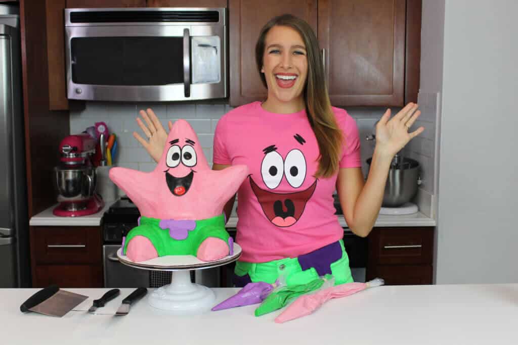 image of chelsey white with patrick star cake