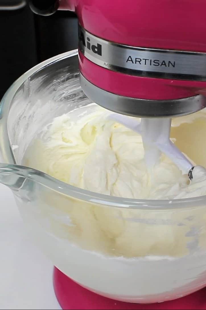 batch of american buttercream made with a paddle attachment
