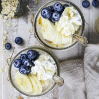 image of maple overnight oats made in mason jars