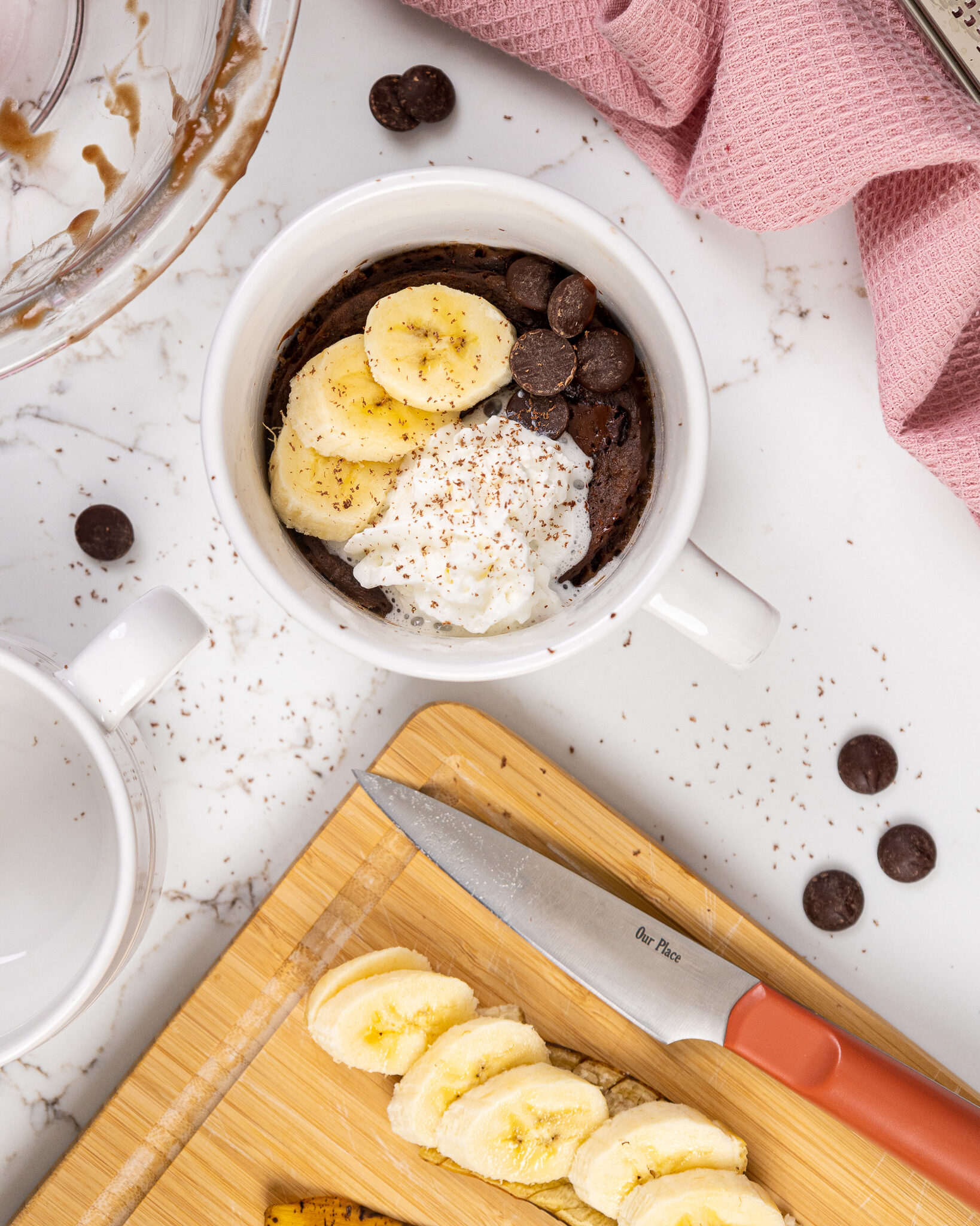 image of a banana mug cake