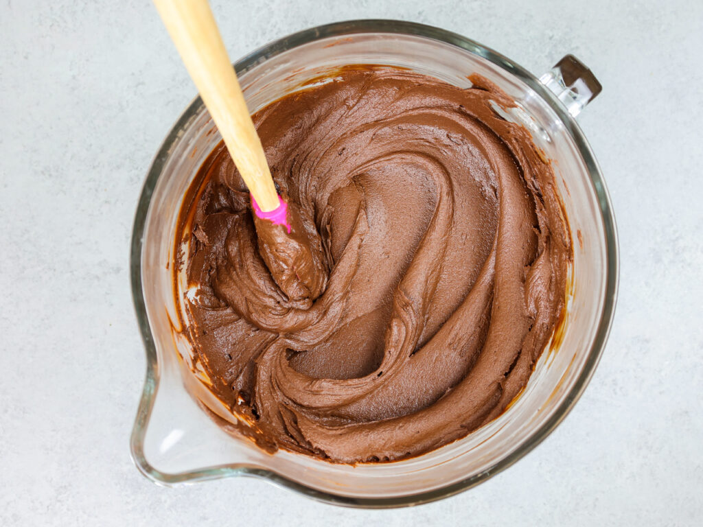 image of silky smooth, decadent dark chocolate buttercream