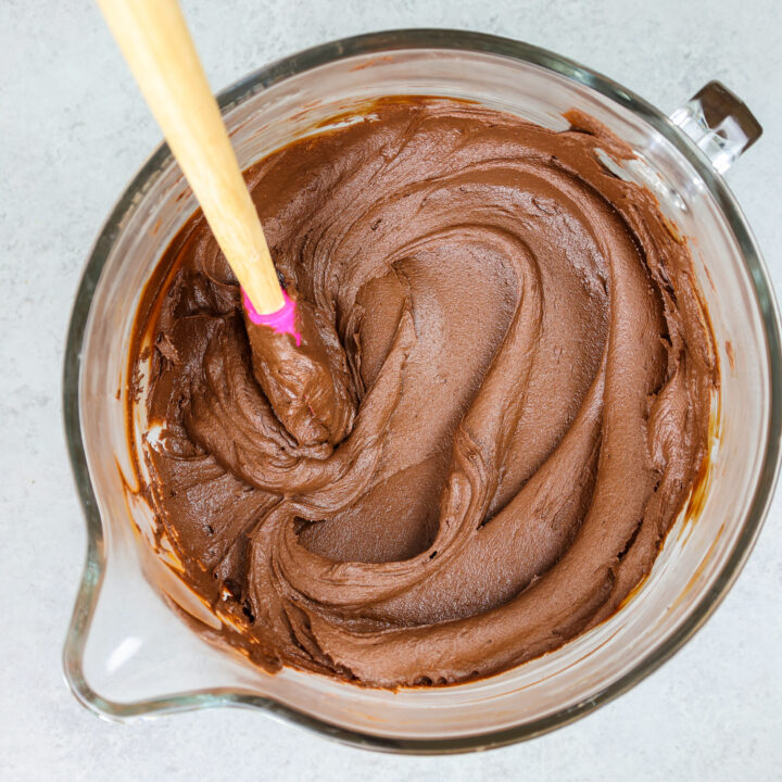 image of silky smooth, decadent dark chocolate buttercream