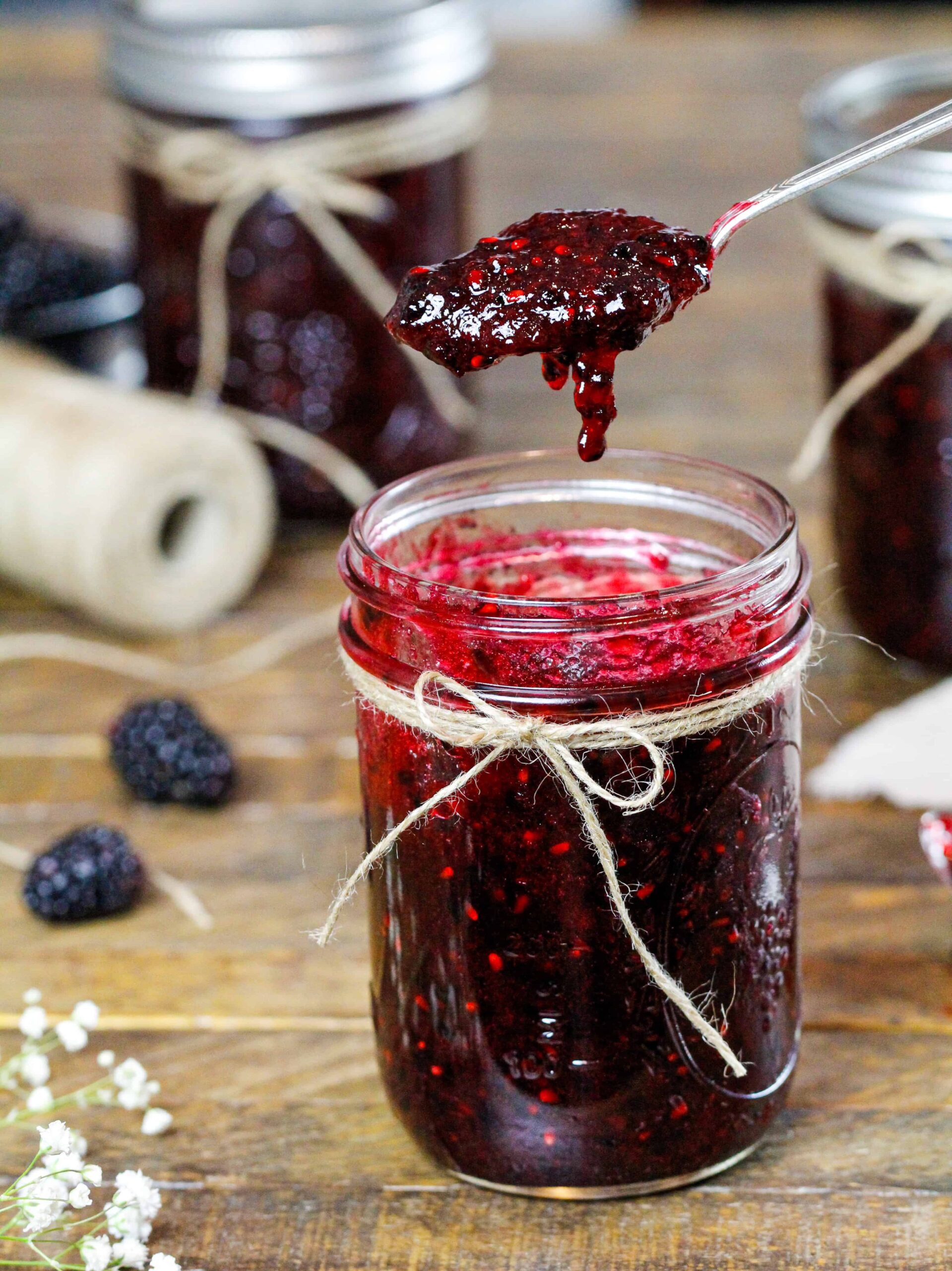 image of blackberry freezer jam