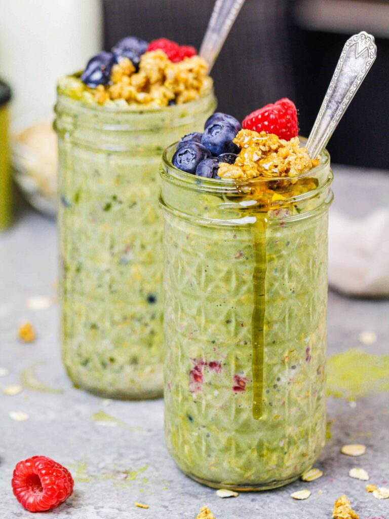 image of matcha overnight oats