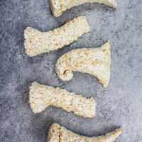 image of cake decorating rice krispies made with crispy rice cereal and marshmallows but no butter