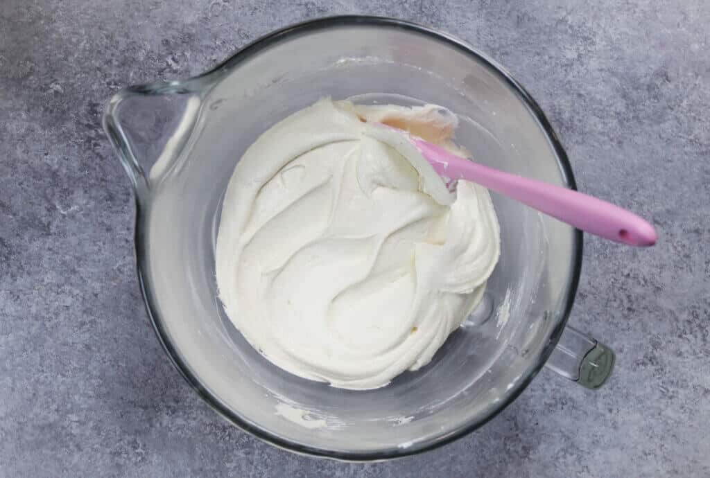 image of russian buttercream in a mixing bowl