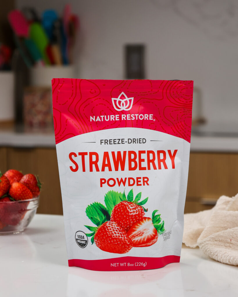 image of freeze dried strawberry powder