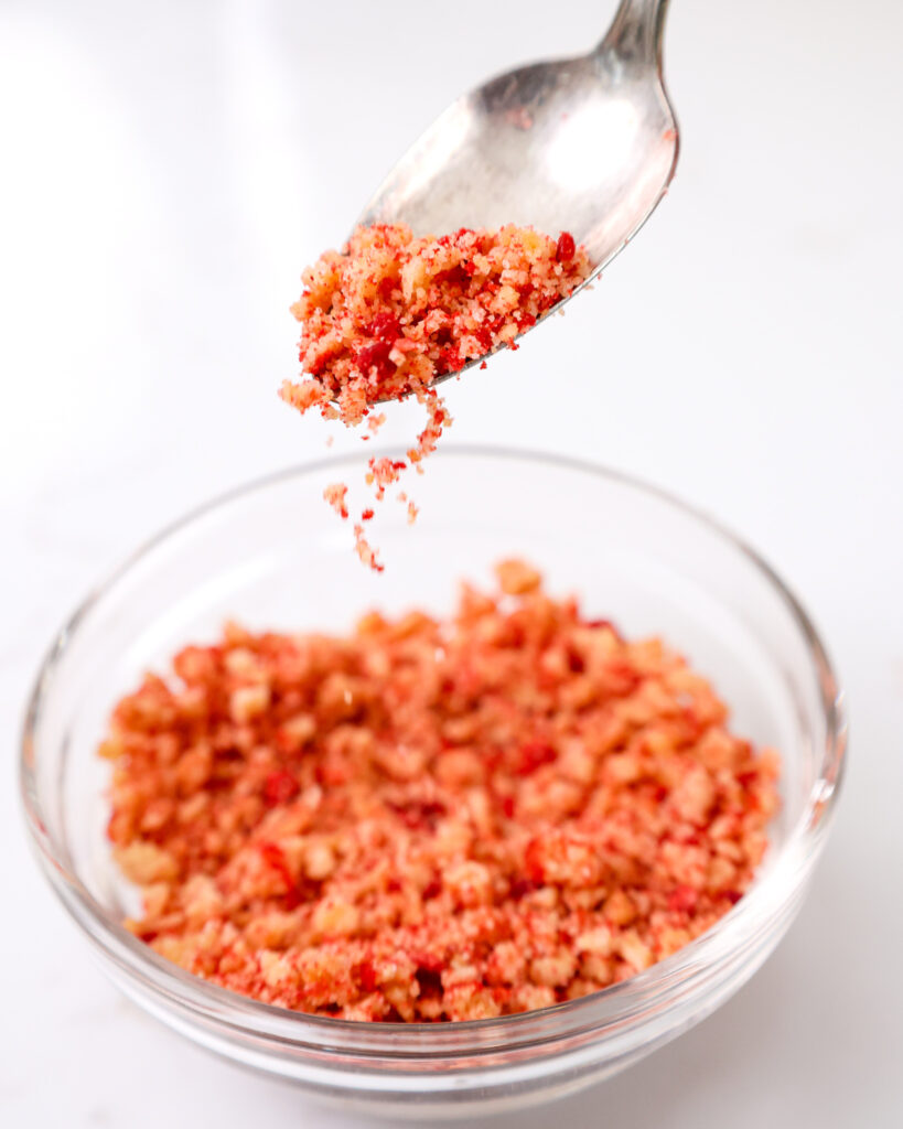 image of strawberry shortcake crumble that's been made from scratch